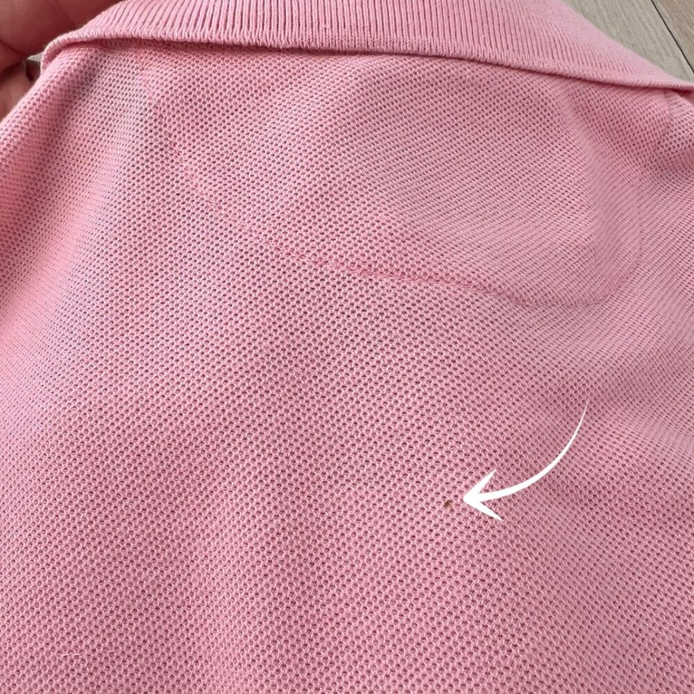 Vintage 90s Chaps Ralph Lauren 100% Cotton USA Made Pink Polo Shirt Size Medium - Picture 9 of 15